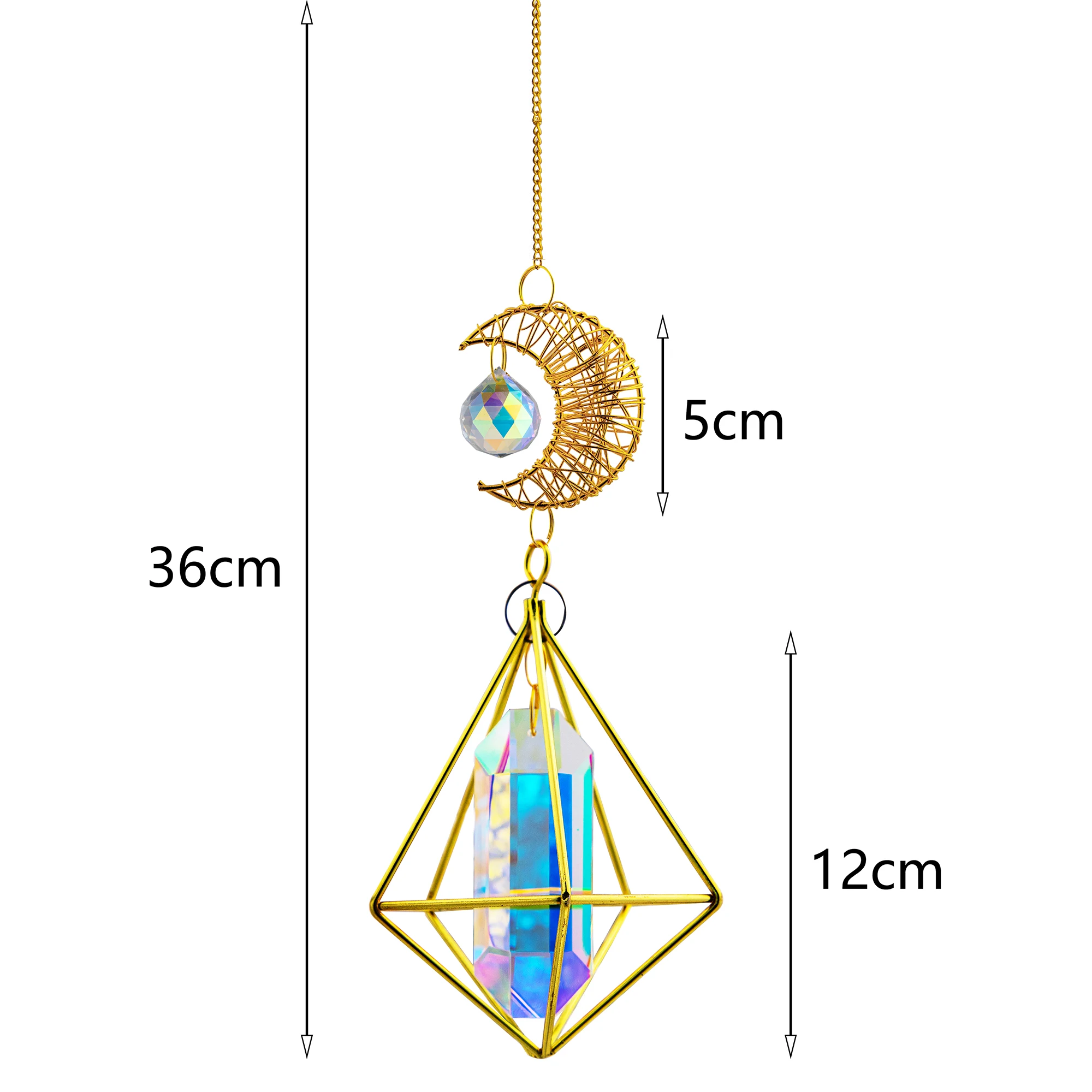 H&D Moon Sun Catcher Rainbow Maker Chandelier Pendant Garden Hanging Crystal Suncatchers Ornament for Home Cars Decorations Gift H&D Moon Sun Catcher Rainbow Maker Chandelier Pendant Garden Hanging Crystal Suncatchers Ornament for Home Cars Decorations Gift