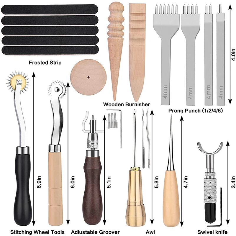 Leather Craft Tools Leather Working Tools Kit With Storage Bag Leather  Carving Tools Leather Craft Making For Cutting Punching Sewing Carving  Stamping