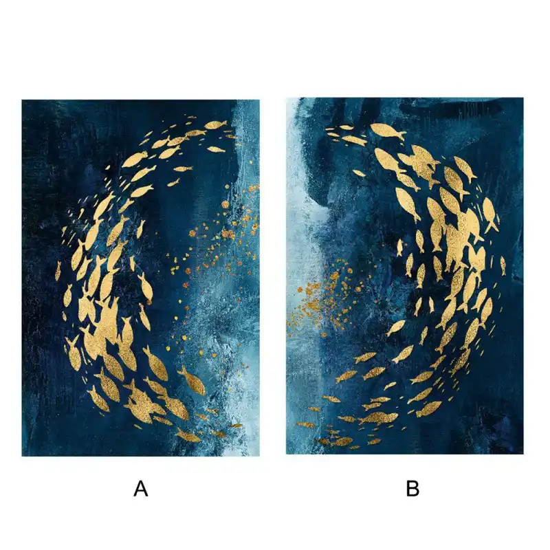 Marino Grupo Dorado De Peces Pintura Estilo Chino Salon Simple Mural Decoracion De Dormitorio Pintura Sin Marco Dropship Pintura Y Caligrafia Aliexpress aliexpress es