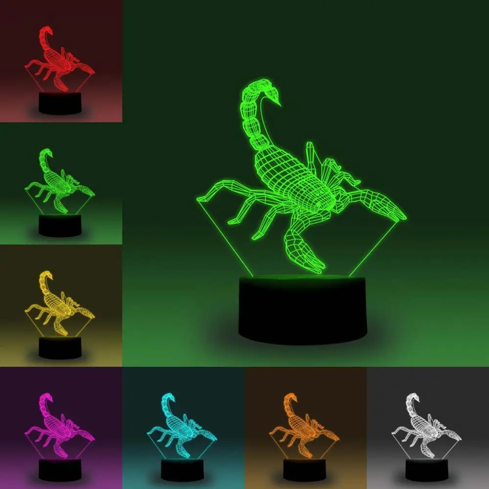 

NiteApps 3D Scorpion LED Night Light Desk Table Illusion Lamp Holiday Birthday Gift APP/Touch Control