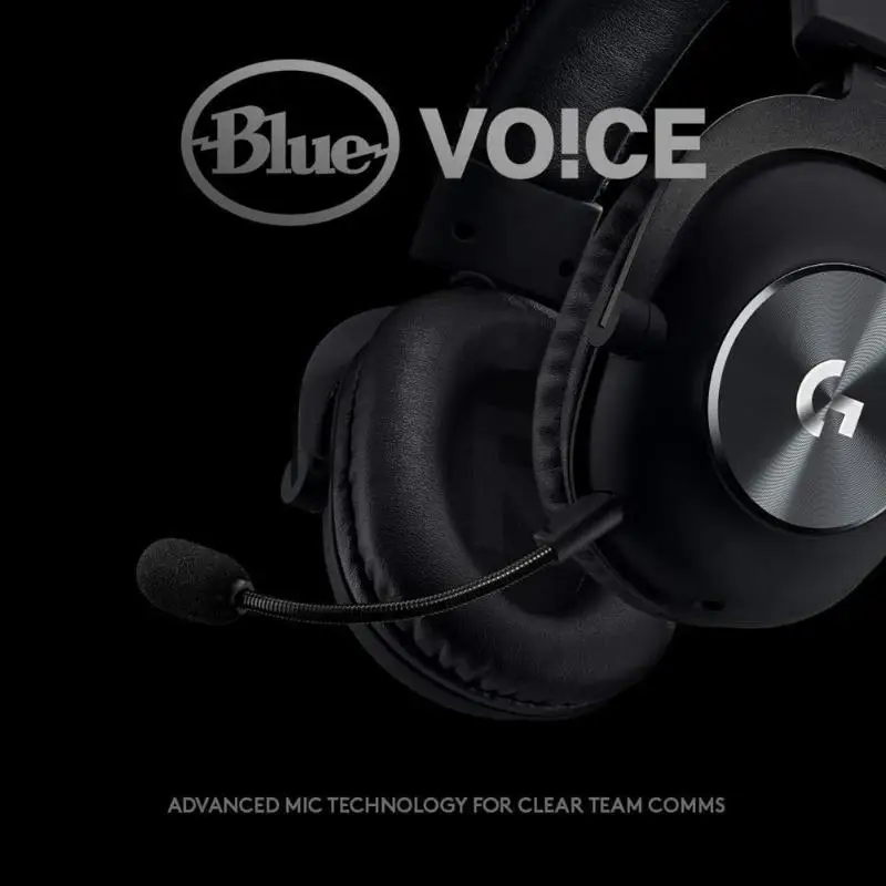 Проводная игровая гарнитура logitech G Pro X USB Blue VOICE 7,1, объемный звук, PRO-G, 50 мм, аудио драйвер, геймерские наушники с микрофоном