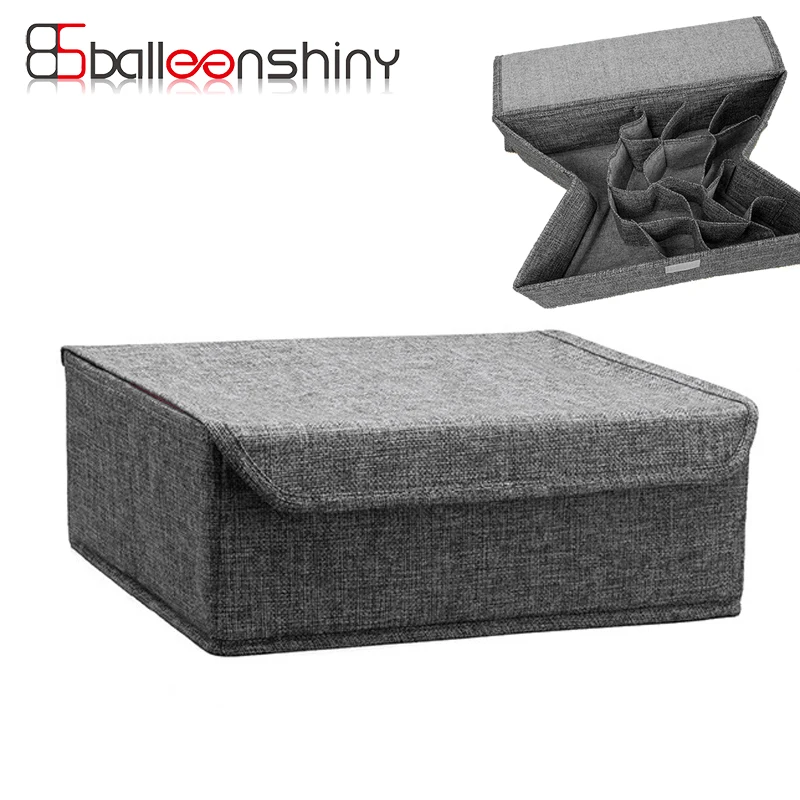 

BalleenShiny Cloth Closet Storage Box Underwear Organizer Multi Functional Collapsible Covered Bra Panties Socks Finishing Box