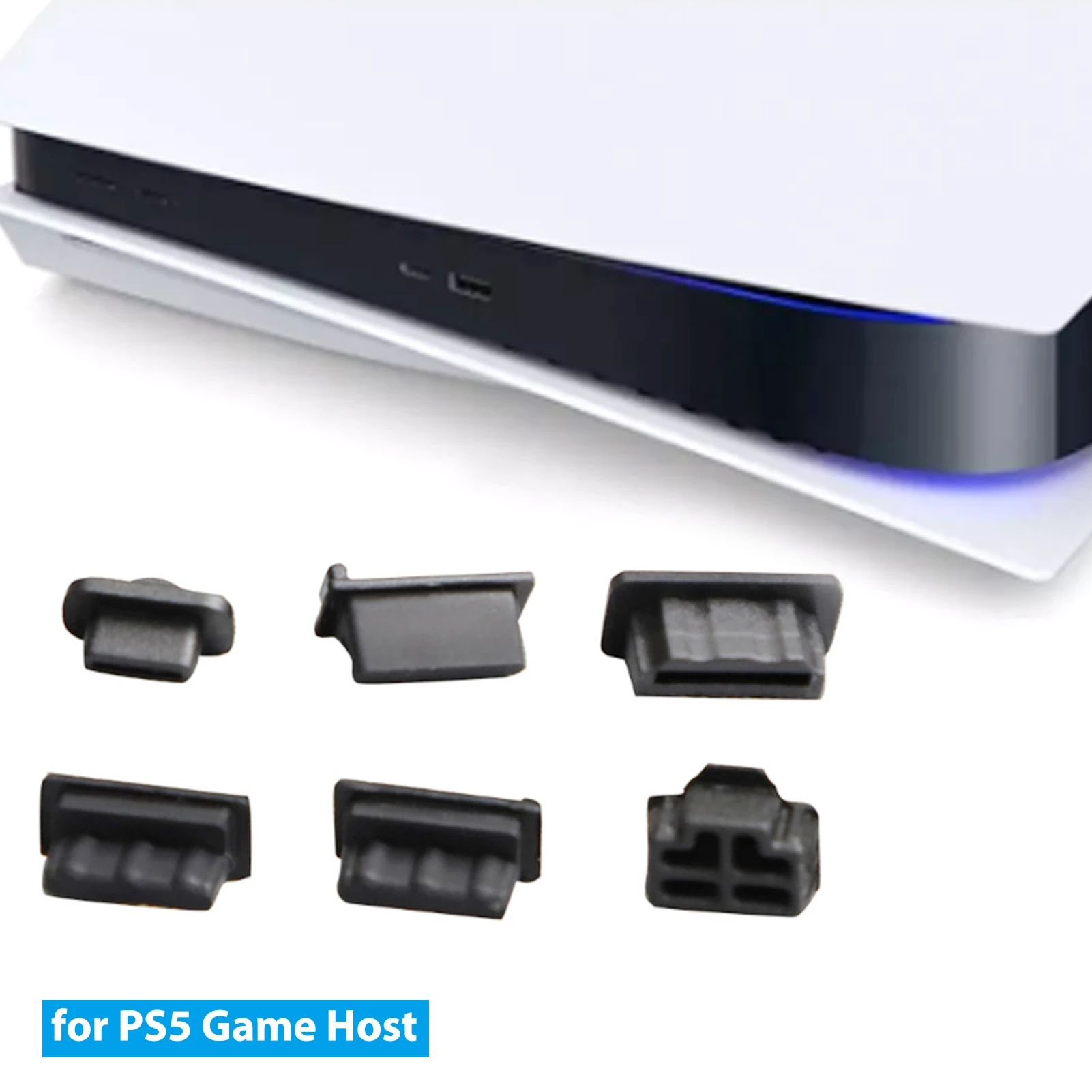 

6PCS Plastic Dust Plug For PlayStation 5 Console USB & HDMI Port Dustproof Cover Durable Stopper For Sony PS5 Host