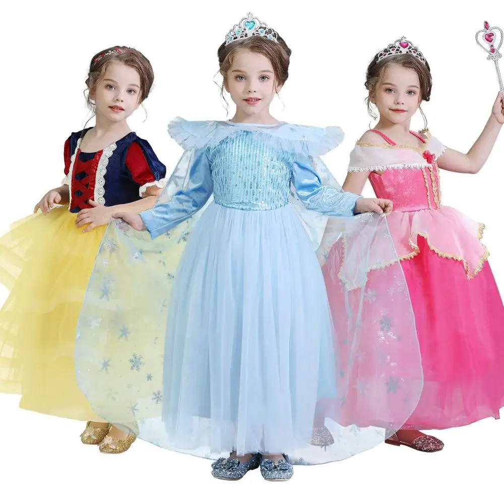 Платье Эльзы для девочек; костюмы на Хэллоуин для детей; платья принцессы Эльзы для ролевых игр; праздничная одежда на Пасху; костюм жасмина феи