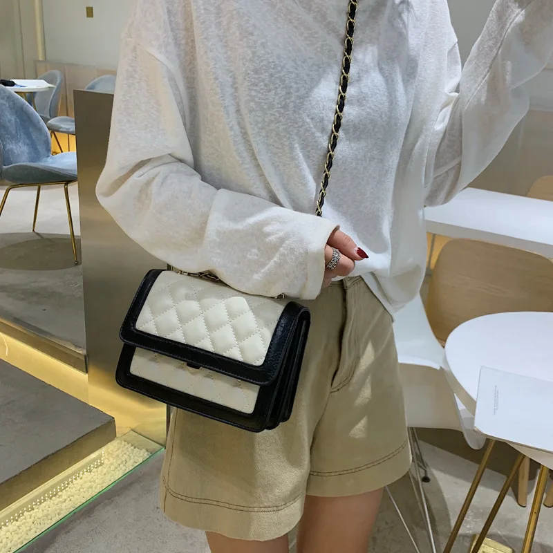 

Texture Summer slant girder chain bag female 2019 new tidal net red new air hundred shoulder single small bag