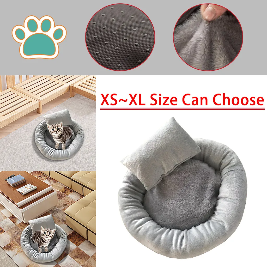 Круглая кровать для собаки длинная плюшевая собачья Конура моющаяся кошачий домик мягкий хлопковый коврик диван для маленькой большой собаки чихуахуа собачья корзина кровать для питомца# LC