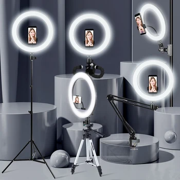 

Selfie Ring Light Photography light led rim of lamp with mobile Holder large tripod stand for tik Youtube tiktok tok ringlight