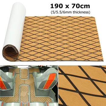 

1900x700mm Self Adhesive EVA Foam Teak Sheet Teak Boat Decking Car Boat Yacht Synthetic Teak Flooring Floor Mat Pad Grey 5mm