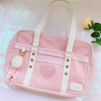 

Japanese college style sweet lolita jk uniform bag lace student one shoulder/portable gothic lolita bag kawaii girl loli cos