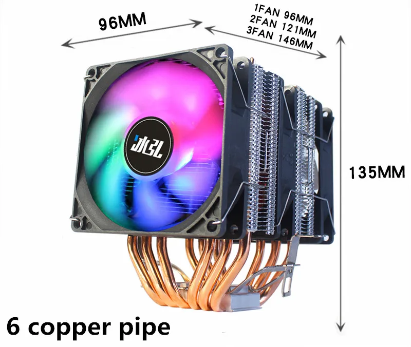 Cobre puro 6 tubo de calor cpu