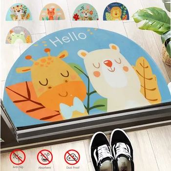 

6 Styles Sponge Cartoon Semicircle Door Mats Non-Slip Decor Front Door Mat Floor Rugs for Bathroom Home Durable Not Fade
