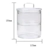 Multilayer Stackable Glass Bottle Jar Canister Transparent Storage Container with Two Canister and One Lid 6