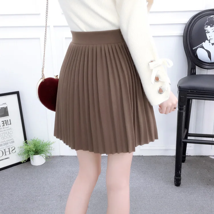 

Pleated Skirt CHIC Short Skirt Korean-style Versatile Soft Girl A- line Skirt Sub-High Waist Skirt 2018 New Style