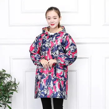 

Blouses Adult Coat Fashion Ms. Kitchen Apron Long Sleeve Plus Velvet Thick Waterproof and Oilproof Male Adult Workwear