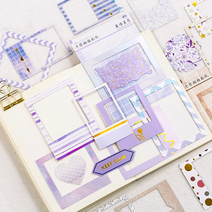 

free shipping 10pack/lot Small Fresh Photo Frame Series Scrapbooking Stationery Diary Adhesive Stickers For Gifts