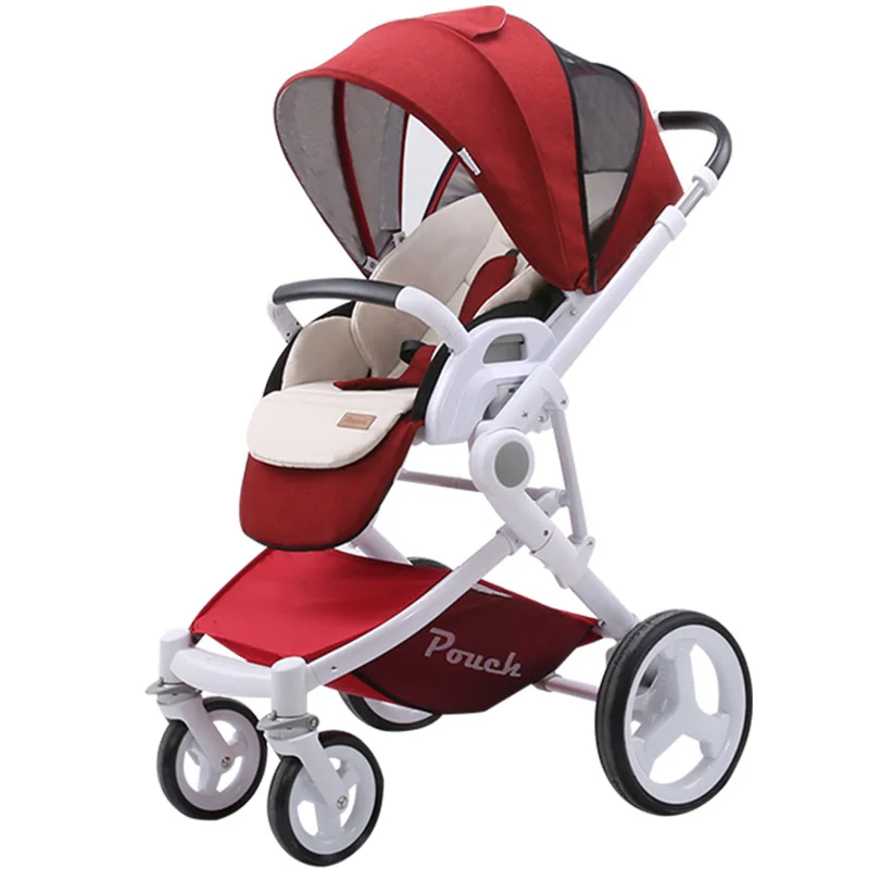 

Adjustable Luxury Baby Stroller 3 in 1 Portable High Landscape Reversible Stroller Hot Mom Pink Stroller Travel Pram Pushchair