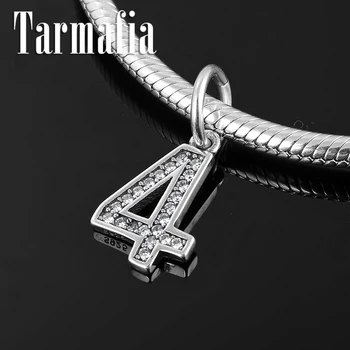 

New Collection 925 Sterling Silver charms pendants Number 4 Lucky beads Fit Original Women Women Charm Bracelet Jewelry making
