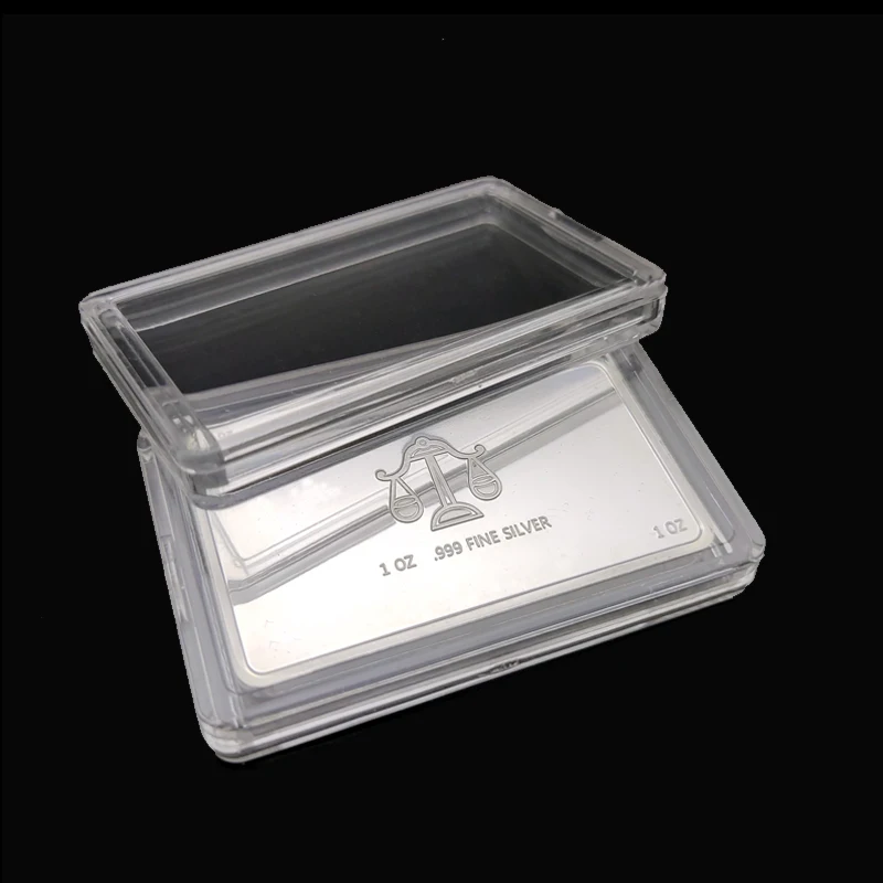 1OZ BAR/BULLION PLASTIC BOX CLEAR PLATIC BOX, 1PCS/LOT Hard Plastic Airtite Cases for 1 oz Bullion Bars Silver Gold