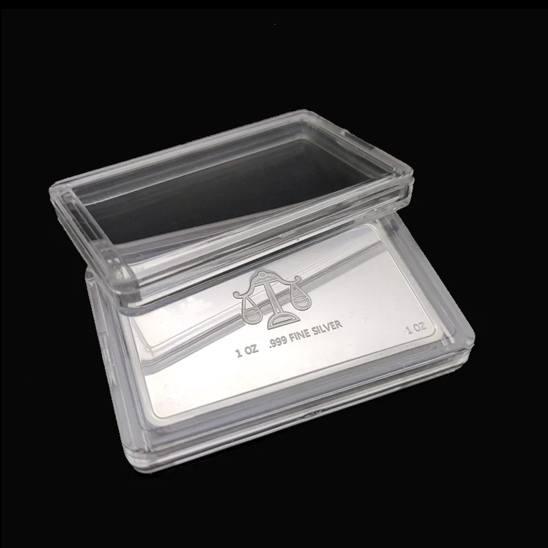 1OZ BAR/BULLION PLASTIC BOX CLEAR PLATIC BOX, 1PCS/LOT Hard Plastic Airtite Cases for 1 oz Bullion Bars Silver Gold 5