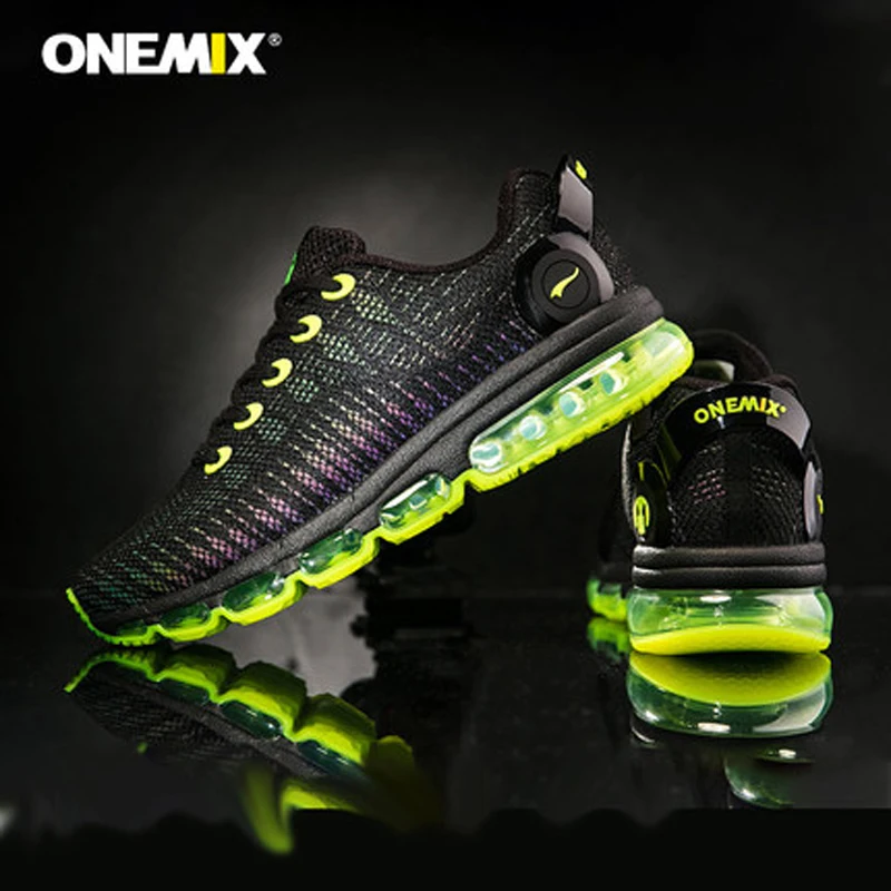 Мужские кроссовки спортивная обувь для улицы зеленая ONEMIX светильник дышащая