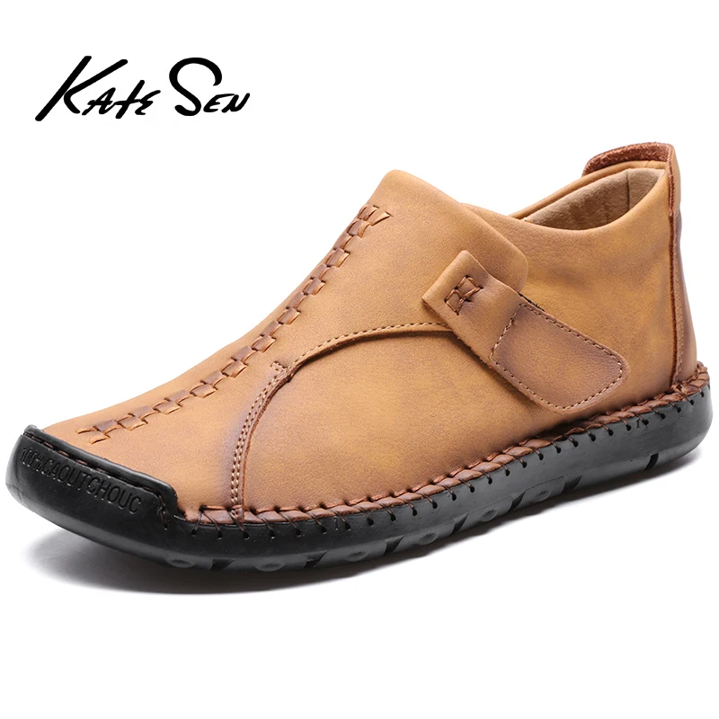 

New Spring Autumn Handmade Men's Boots High Quality Leather Ankle Boots Outdoor Comfortable Casual shoes Men's Shoes Size 38-48