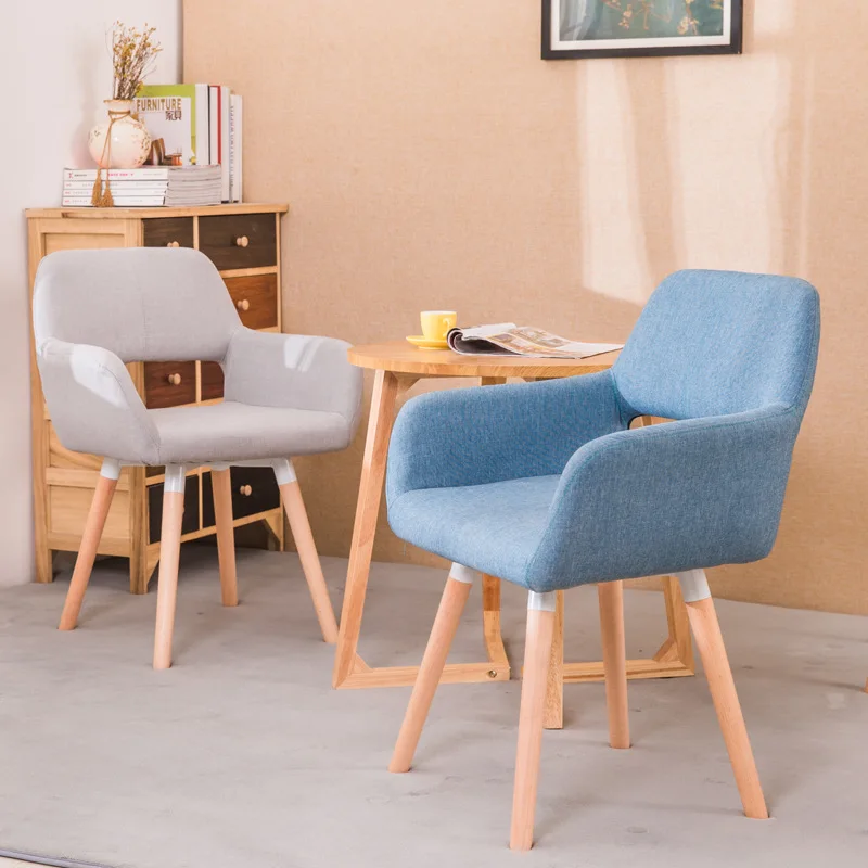 

Solid Wood Family Restaurant Chair Modern Minimalist Computer Chair Back-to-back Study Chair Nordic Lazy Casual Furniture