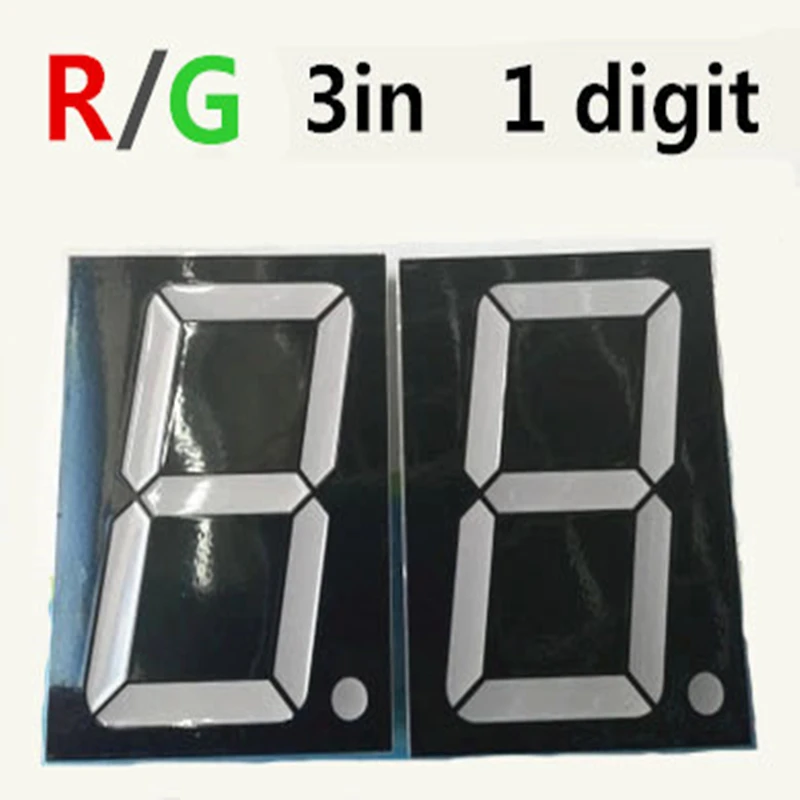 RED GREEN bicolor Digital Tube 3 inches 7 Segment 3" 3in LED Display Nixie tube 1 Bit digital display Common Anode