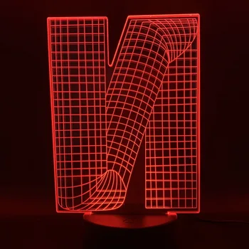 

3D Lamp Battery Powered The Letter N Color Changing for Bedside Decoration Dropshipping Suppliers for Child Led Night Light Lamp