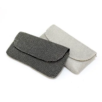 

Women's Silver Clutch Bag Diamond Bridal Wedding Clutch Purse Luxury Women Handbag Design Metal Chain Shoulder Bag ZD1769