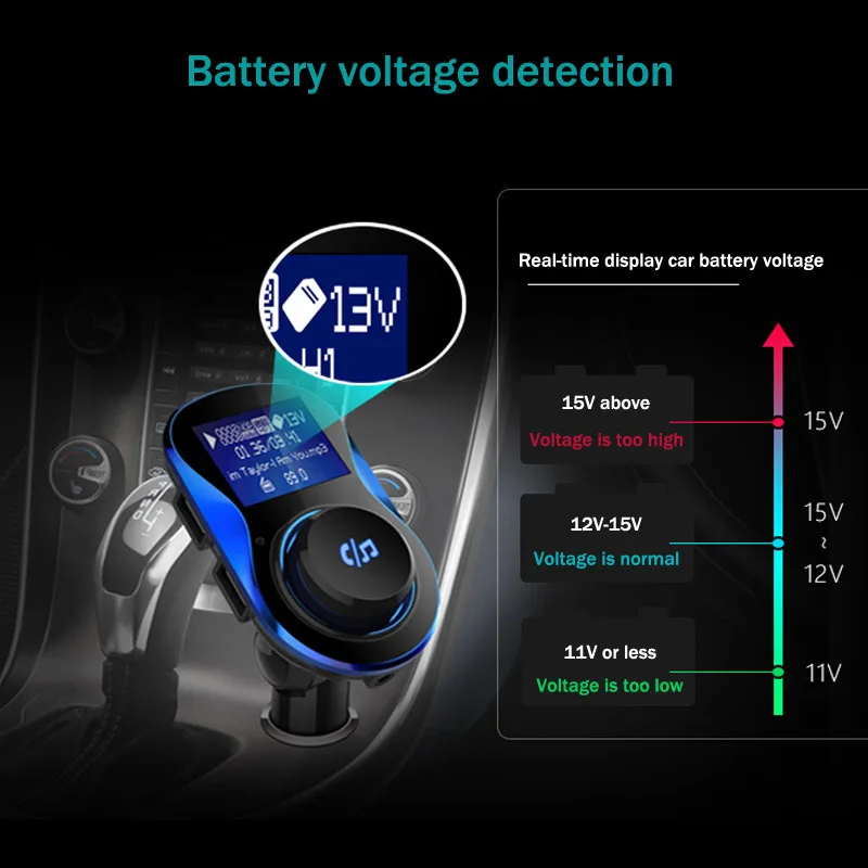 Konrisa Bluetooth автомобильный комплект громкой связи вызов fm-передатчик AUX Выход A2DP музыкальный плеер 5 в 3.4A двойное зарядное устройство Поддержка USB драйвер