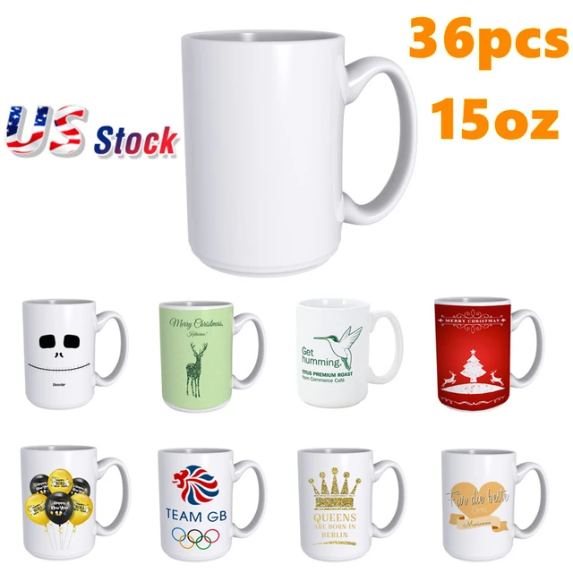 36 PCS Mugs 11 OZ Sublimation Mugs Blank White Mugs Coated Ceramic Cups