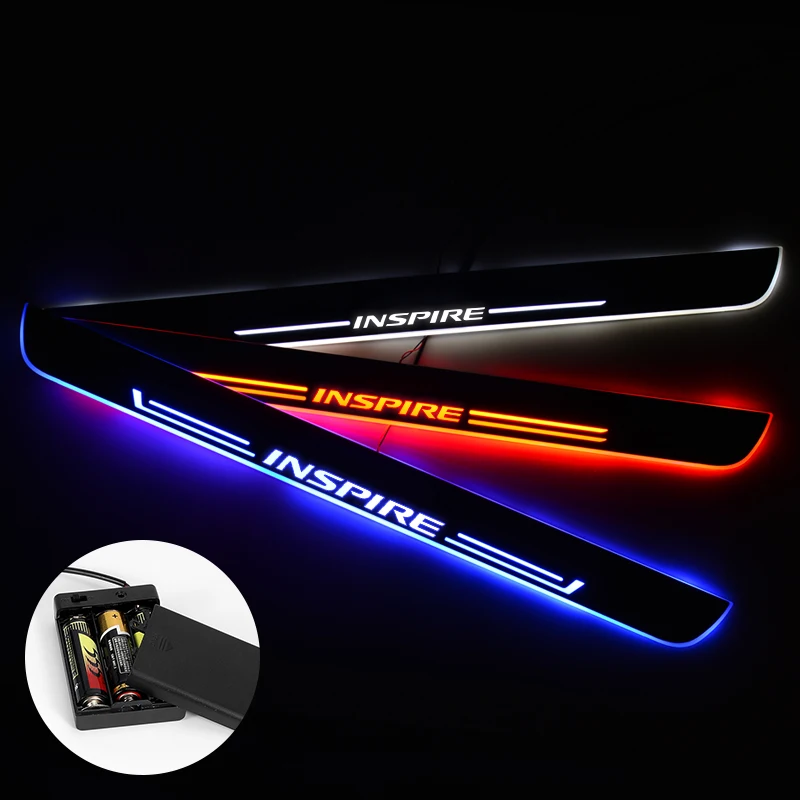 

LED Door Sill For Honda Inspire 2003 2004 - 2006 2007 Streamed Light Scuff Plate Acrylic Battery Car Door Sills Accessories