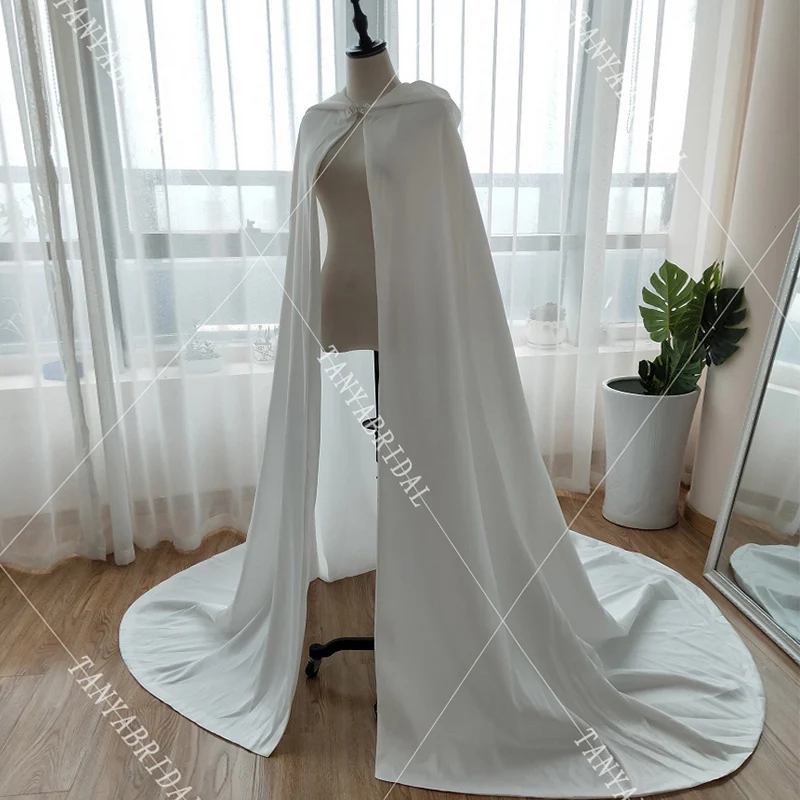 Blue Long Wedding Wrap with hats Bridal Winter Bolero women Coat for Evening Wear Elegant Wedding Accessories Z912