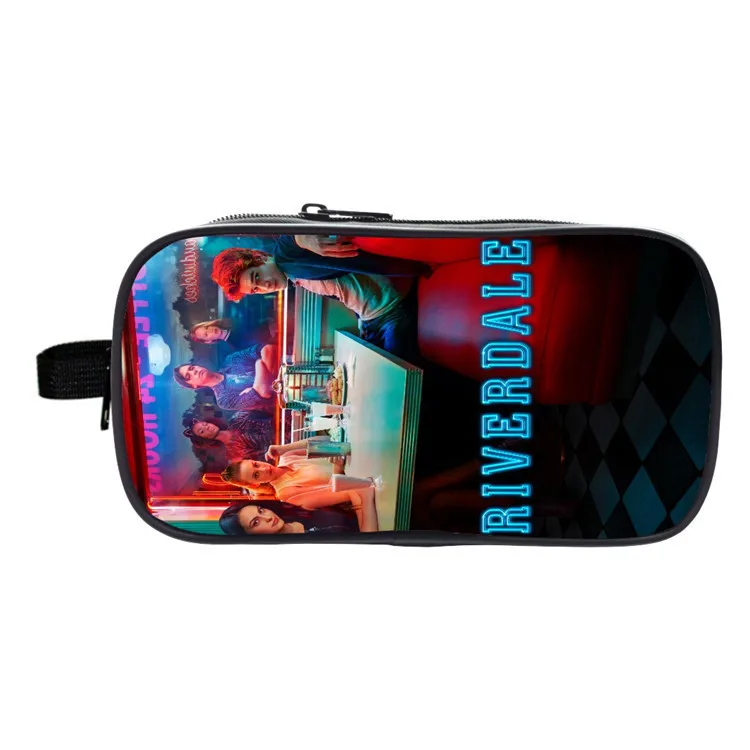 Макияж аниме Mochila ривердейл сумка напечатана 3D двойная молния Kpop для детские школьные принадлежности косметичка южная сторона змеи