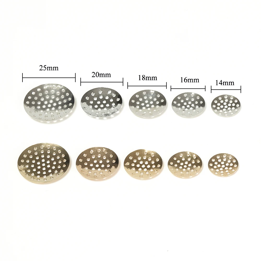 50pcs Brooch Base Brooches Bouquet Beading Back Holes Pad Cabochon Bezel Round Blank Tray Setting Beads DIY Jewelry Supplier