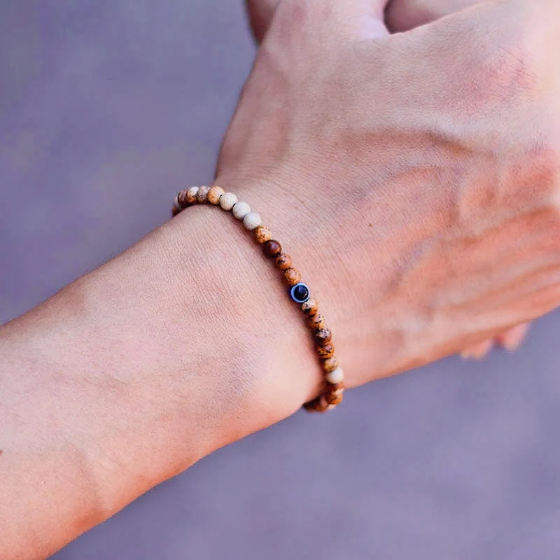 Natural Stone Evil Eyes Bracelet for Men and Women