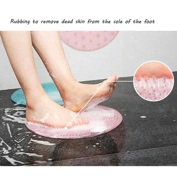 

Silicone Bath Massage Cushion Brush Anti-slip for Lazy Wash Feet Clean Dead Skin Bathroom MSU99