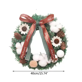 

30cm Christmas Decorations For Home Rattan Festive Party Rattan DIY Wreath Christmas Decoration Garland XMAS Door Wall Ornament