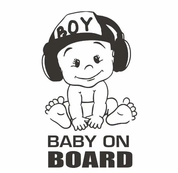 

Baby on board vinyl sticker Car Decal sticker for car window funny cute cool boy design Waterproof New 12x18cm
