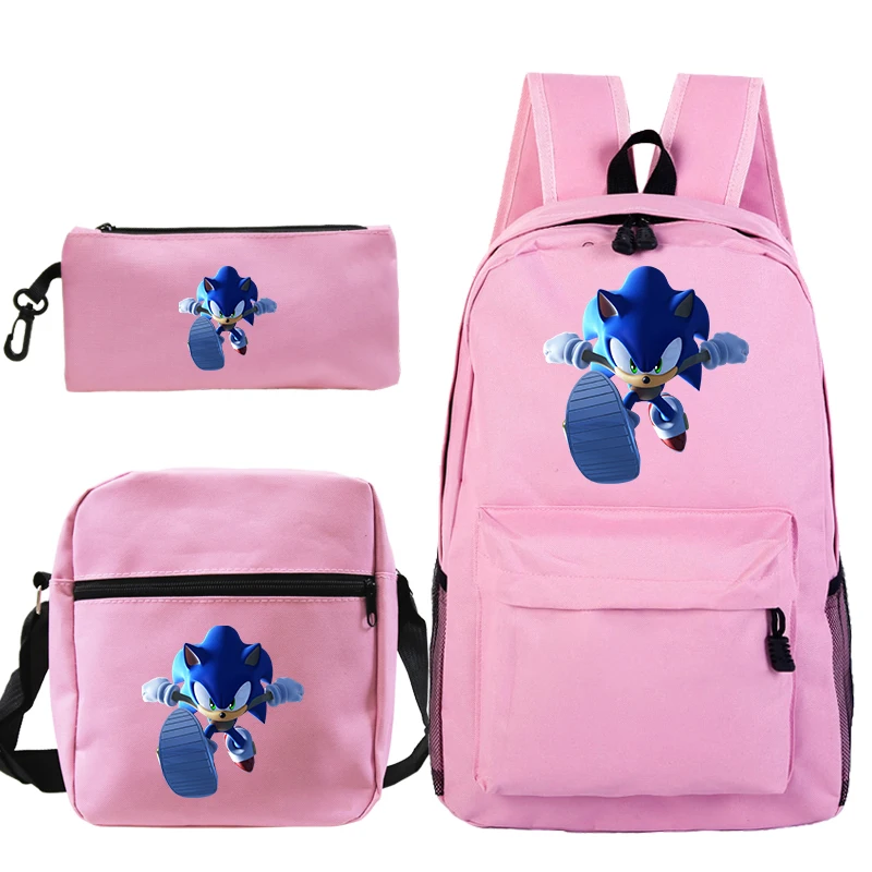 Sonic зубная щётка Mochilas героя из мультфильма для мальчиков и девочек, школьные рюкзаки, сумки для путешествий Bolsa Escolar с Crossbody сумка пеналы для ручек - Цвет: 1