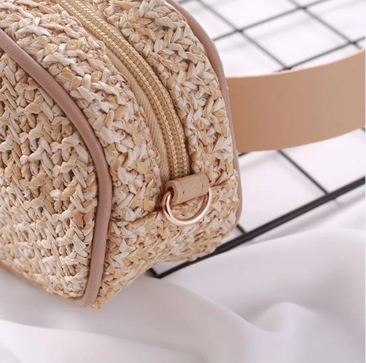 Женская плетеная солома поясная сумка через плечо сумка бумажник кошелек