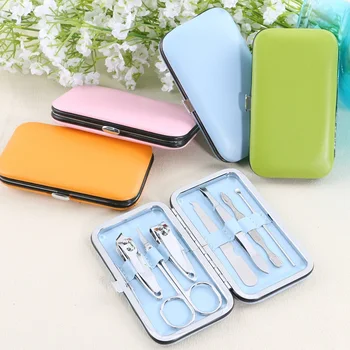 

Professional 7-piece Manicure Set Nail Clippers Scissors Cleaning Tool Kit Party Favor Promotion Souvenir Gift WB701