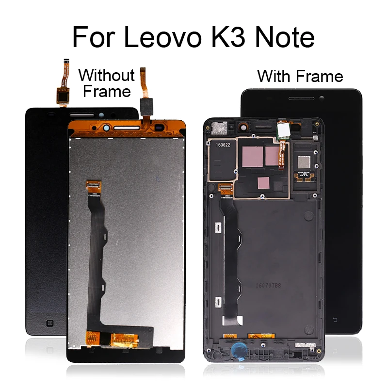 ЖК-экран с рамкой для Lenovo K3 Note ЖК-дисплей + тачскрин в сборе черный бесплатная