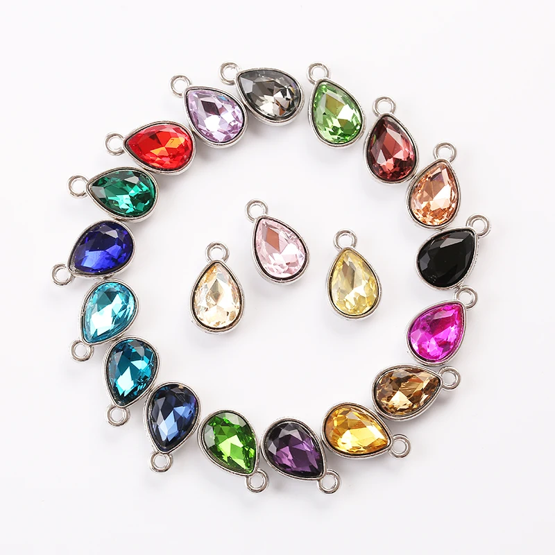 

10pcs Charms Crystal Tears Pendant, Tone 8×15mm,DIY Handmade Accessories Craft Making Or Bracelet Necklace