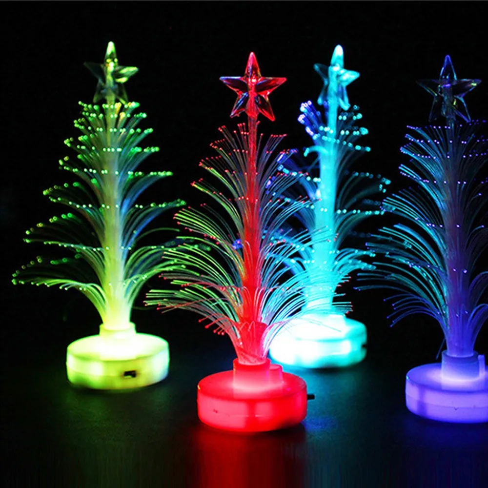 

Mini LED Christma Tree Merry LED Color Changing Mini Christmas Xmas Tree Home Table Party Decor Different Base Automatically L*5