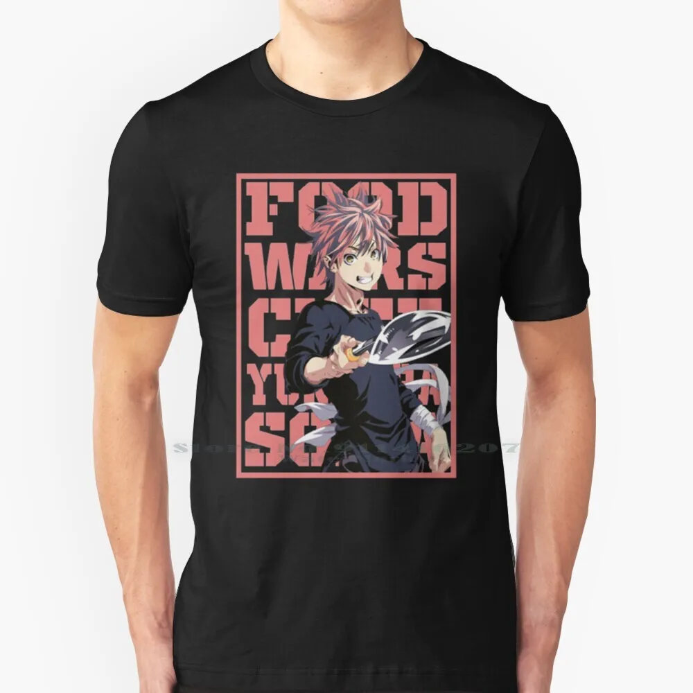 Food Wars Logo T Shirt 100% Puro Cotone Food Wars Alice Anime Erina Geek Giappone Manga Megumi Nakiri Nerd Food Wars Soma Souma