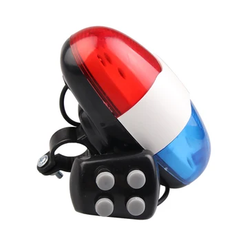 

Bike LED Light Police Sound Light Electronic Horn Bicycle Siren 5 LED Light 4 Sounds Trumpet Warning Safety Light