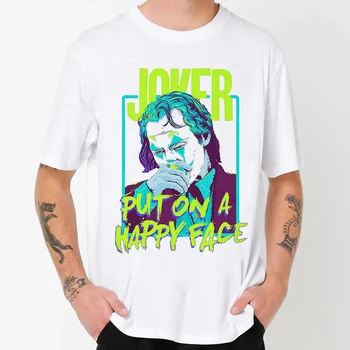 

Popular Film and Television Protagonist Men Tee Joker Men T Shirts Cotton Camiseta De Hombre and Harajuku Style Street Loose