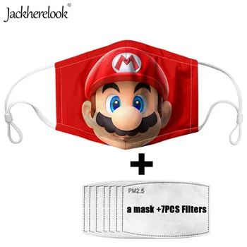 

Jackherelook 7PCS Activated Carbon Filter PM2.5 Proof Anime Mask for Kids Super Mario Bros Print Face Mask Cotton Mouth Masks
