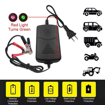 

Universal 12V 1A Smart Battery Charger Maintainer Lead Acid Battery Charger Set For Car Truck Motorcycle Accessories